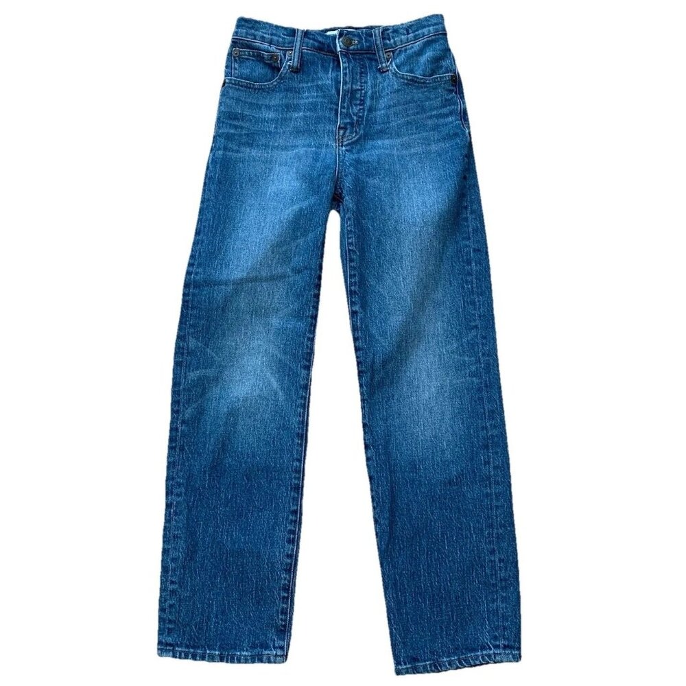 Madewell High-Rise Straight Leg Jeans in Classic Blue